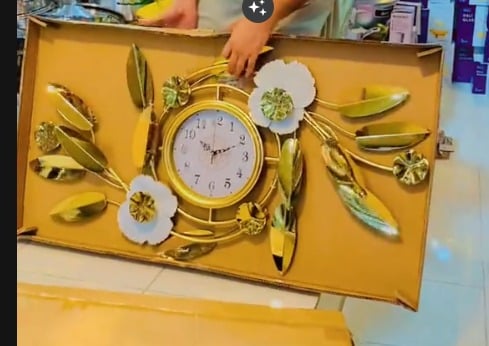 white gold flower clock