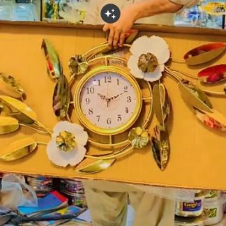 Gold white flower clock