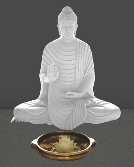 Five feet white Buddha