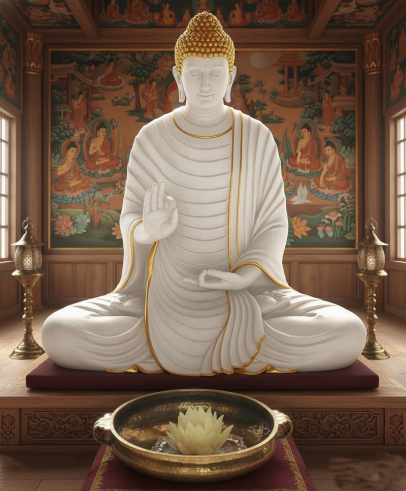 Five feet white Buddha 4 five feet buddha statue