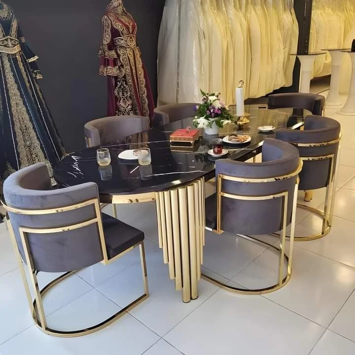 Glass top oval dining table