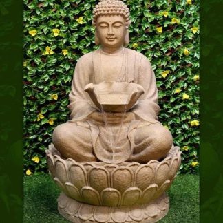 Sandstone colour Buddha fountain