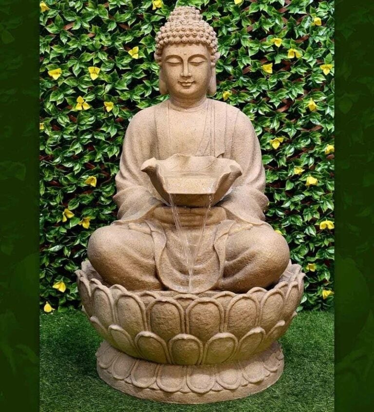 Sandstone colour Buddha fountain