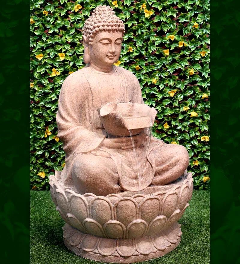 3 feet Sandstone colour Buddha fountain