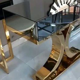 Glass top console table
