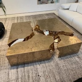 Cracked golden table