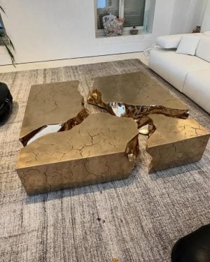 Cracked golden table