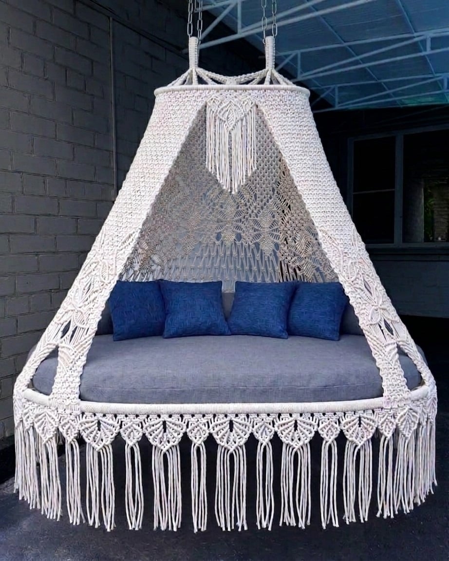 Macrame bed swing 1 Macrame bed swing