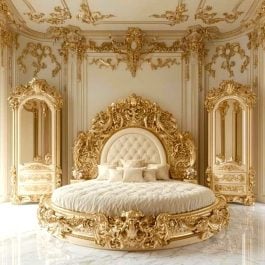 Round ornate luxury Beds