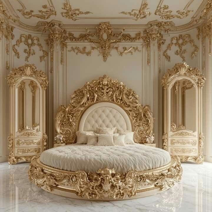 Round ornate Bed