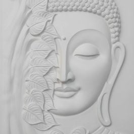 white mural buddha