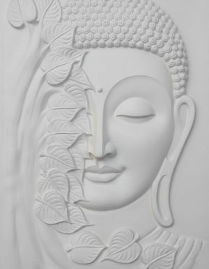 white mural buddha