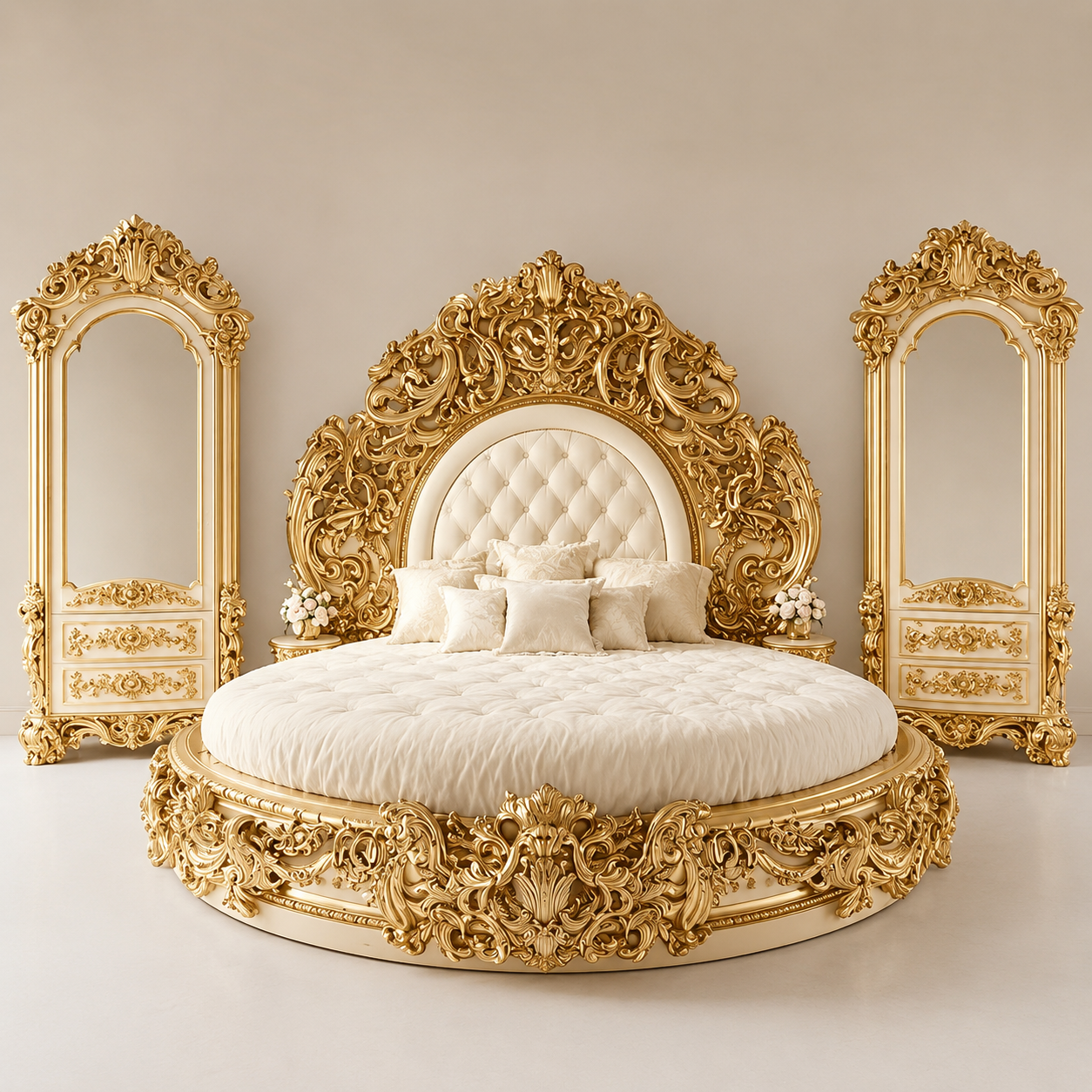 Round ornate Bed 1 India ornate beds