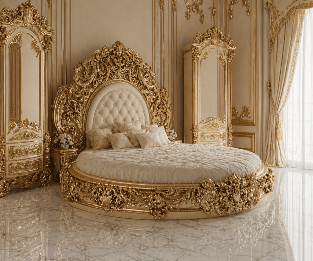 Round ornate Bed 3 ornate beds
