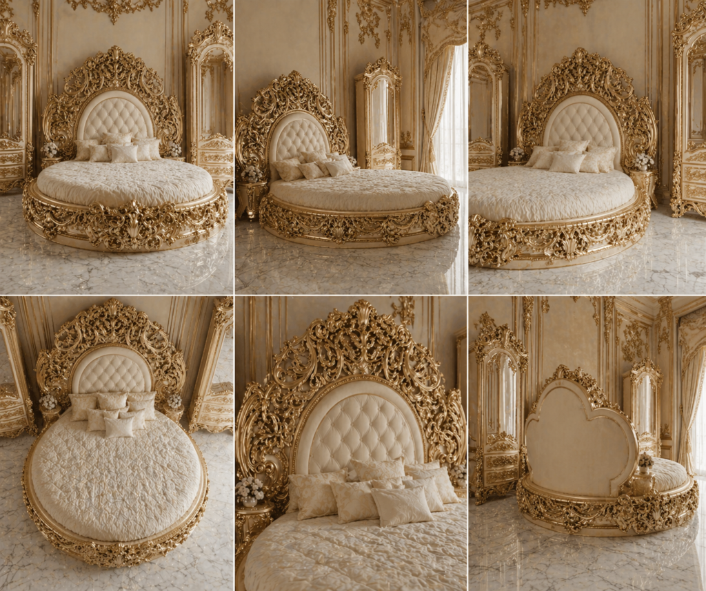 Round ornate Bed 4 rich ornate beds