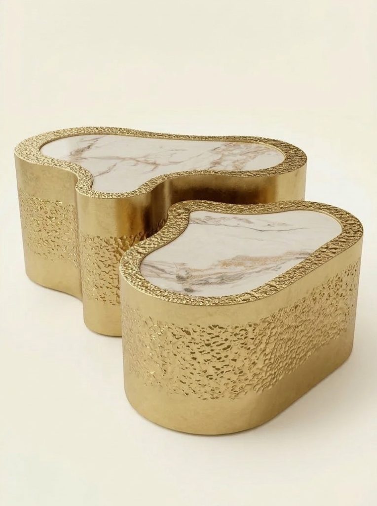 gold luxury nesting coffee table India