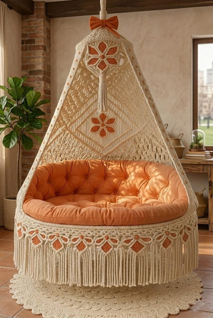 Macrame swing chair