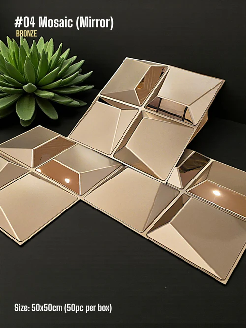 Mosaic 3D PVC Mirror Panel 5 Mosaic 3D PVC Mirror Panelling