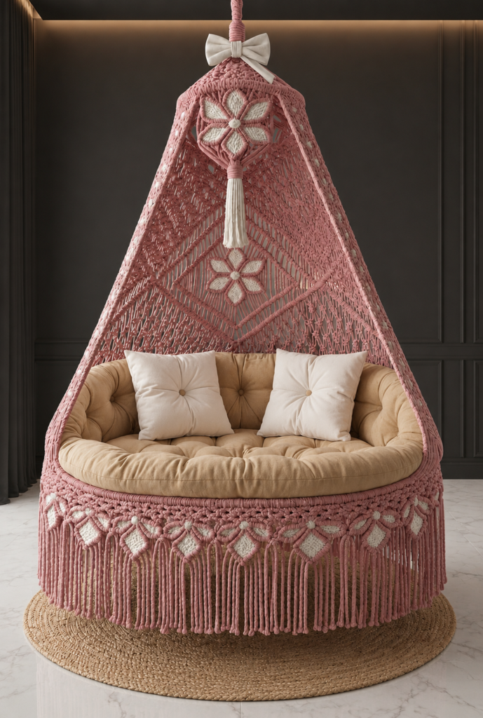 Pink Macrame Design Swing