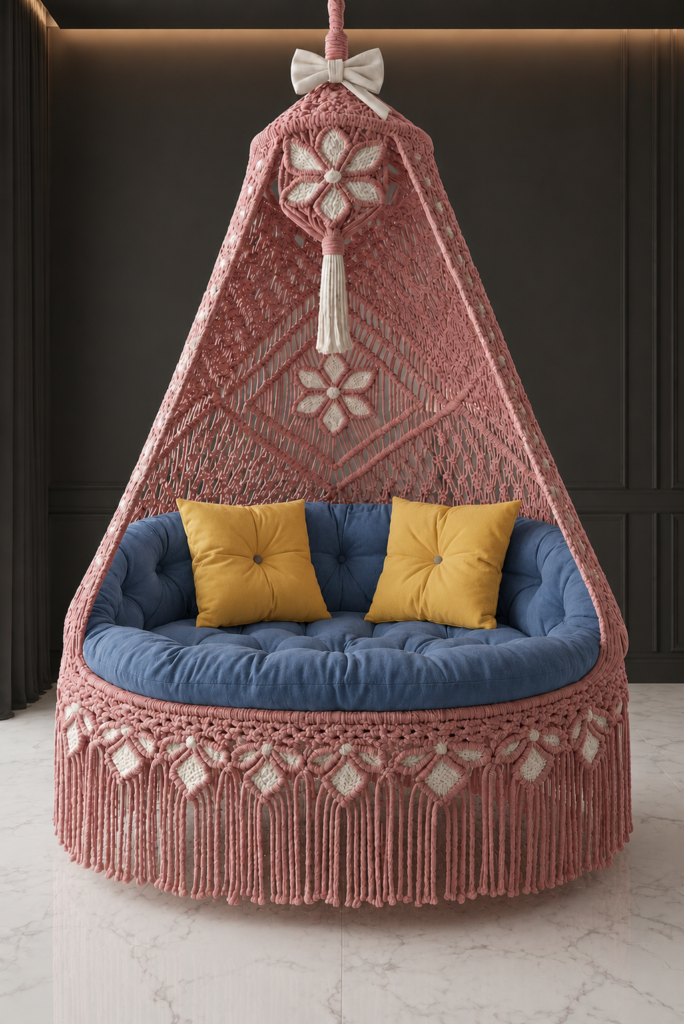 Pink Macrame Design Swing