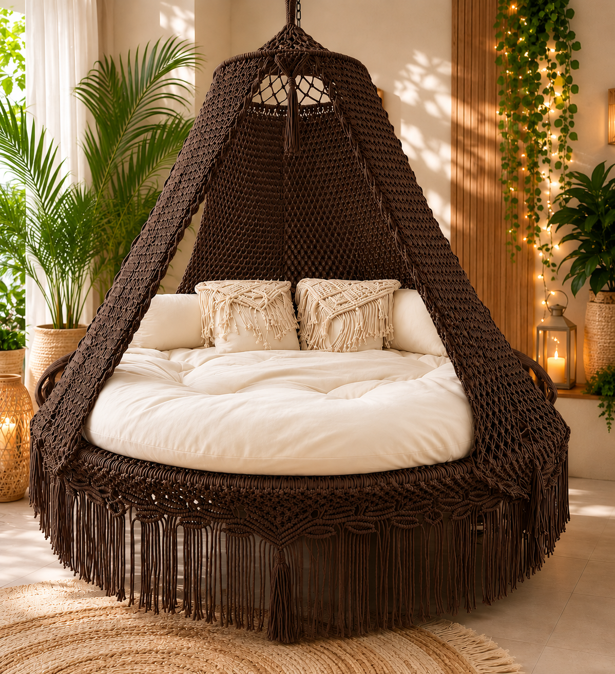 6 feet macrame swing