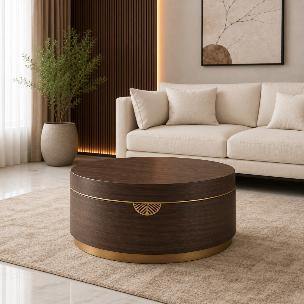 Round Brown table