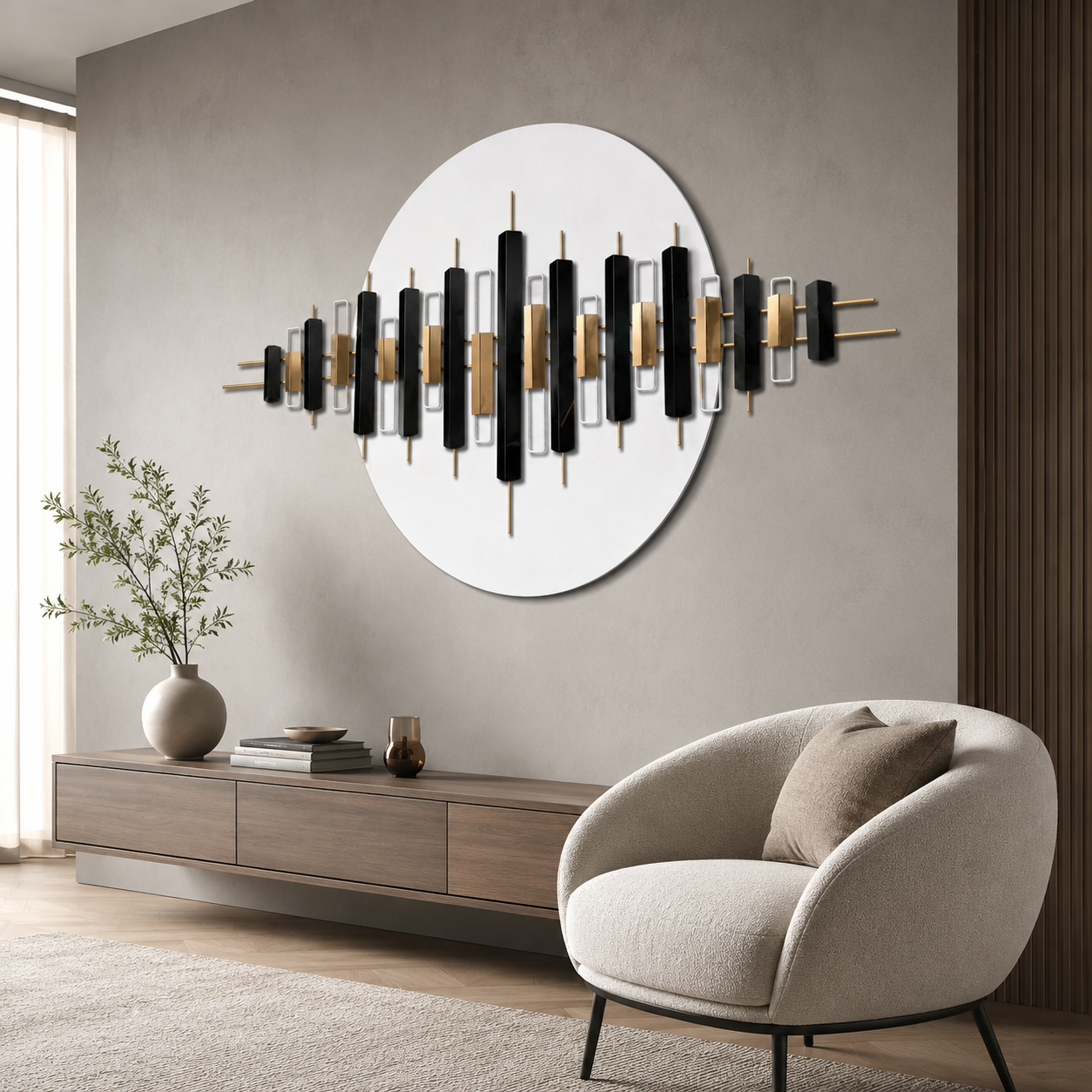 Golden Circles metal wall decor 2 circle metal wall decors