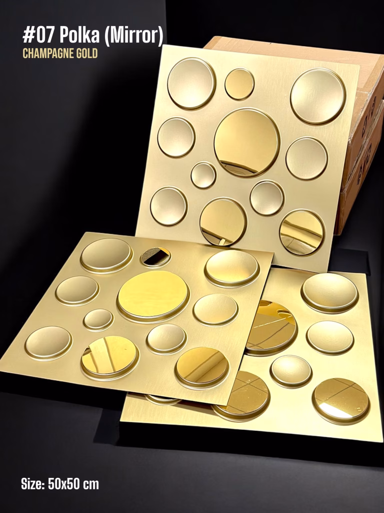 Golden Mirror Tiles 2 golde pvc tiles