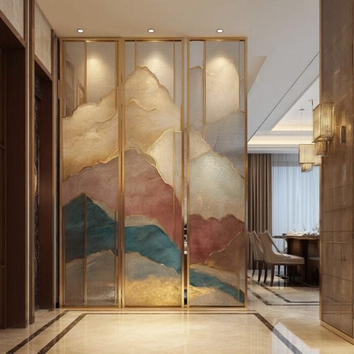 Stainless steel glass partition
