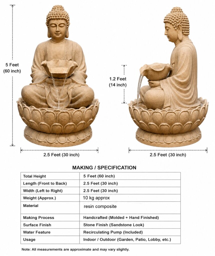 Bowl Buddha fountain 3 5 feet buddha fountain