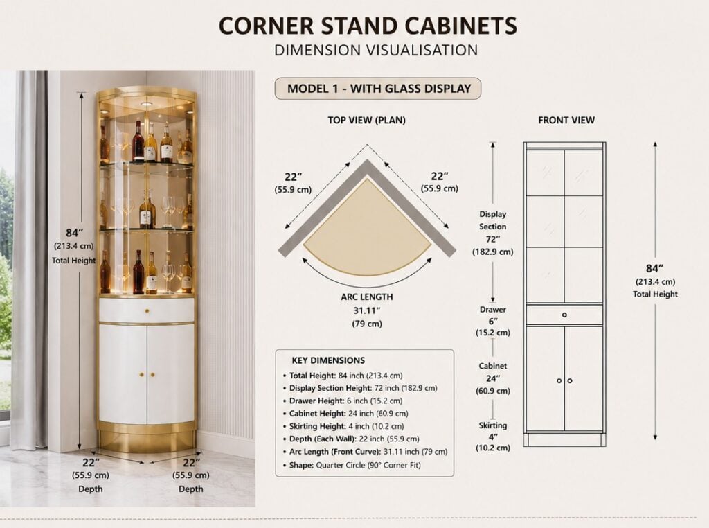 Corner Display Cabinet 2 corner cabinet