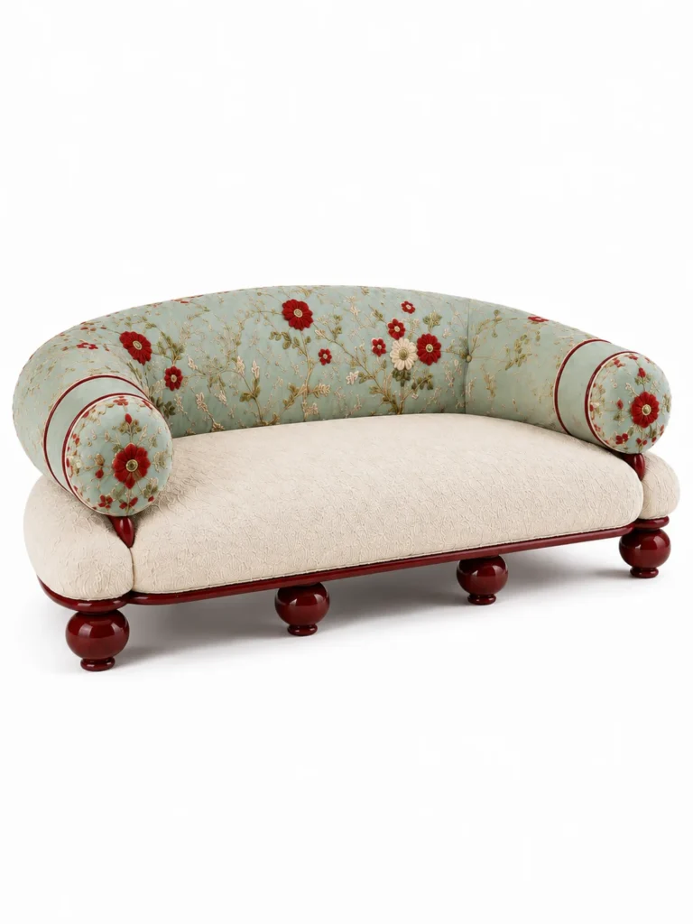 Mughal embroidered sofa 2 Mughal embroidered sofas